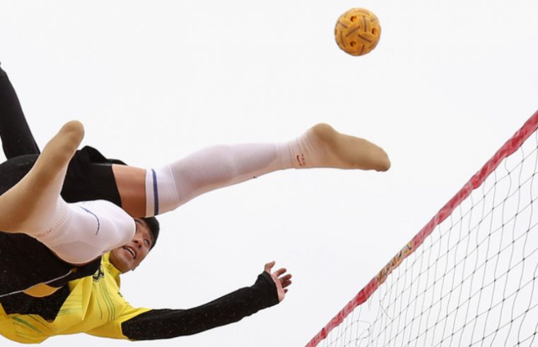 Image Represents An Athletic Acrobatics of Sepak Takraw