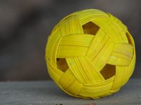 Image Showing Yellow Colored Sepa-Takraw Ball