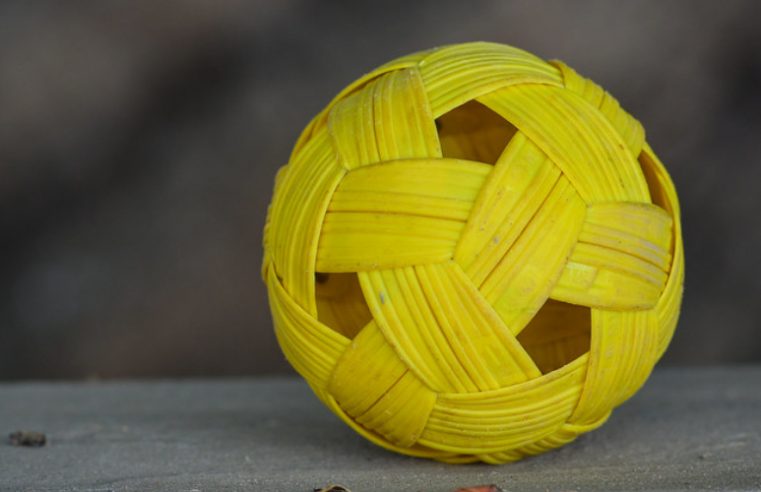 Image Showing Yellow Colored Sepa-Takraw Ball